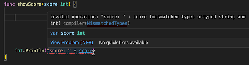 A diagnostic due to a type error